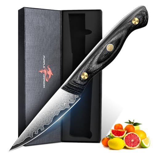 Purple Dragon Damast Sch Lmesser 8cm Japanische Obstmesser