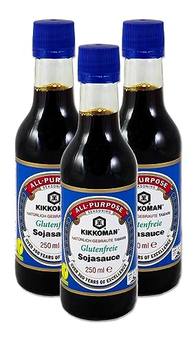 3x 250ml Kikkoman Tamari Glutenfreie Sojasauce Soja So