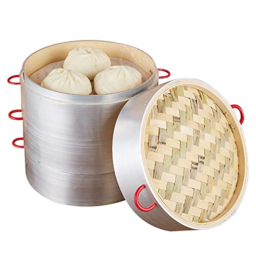 Ltlwsh Dampfgarer Bambus 3 Etagen Bambusd Mpfer Mit