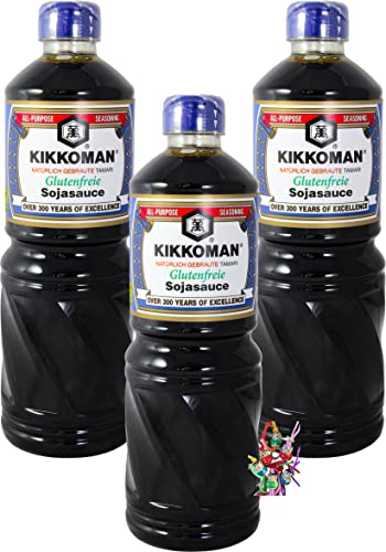 3x 1000ml Kikkoman Tamari Glutenfreie Sojasauce Soja So
