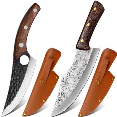 2 St Cke Kochmesser K Chenmesser Mit Lederscheide