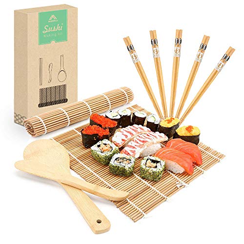 Mudeela Sushi Rollmatte Aus Bambus Karbonisiertes Sushi Set