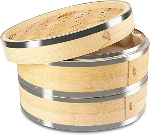 Kyonano Dampfgarer Bambus 2 Etagen Bambusd Mpfer 24cm