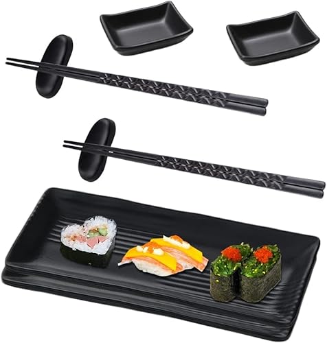 Ruikcoll Sushi Platte Mit Dipschalen Sushi Geschirr Mit